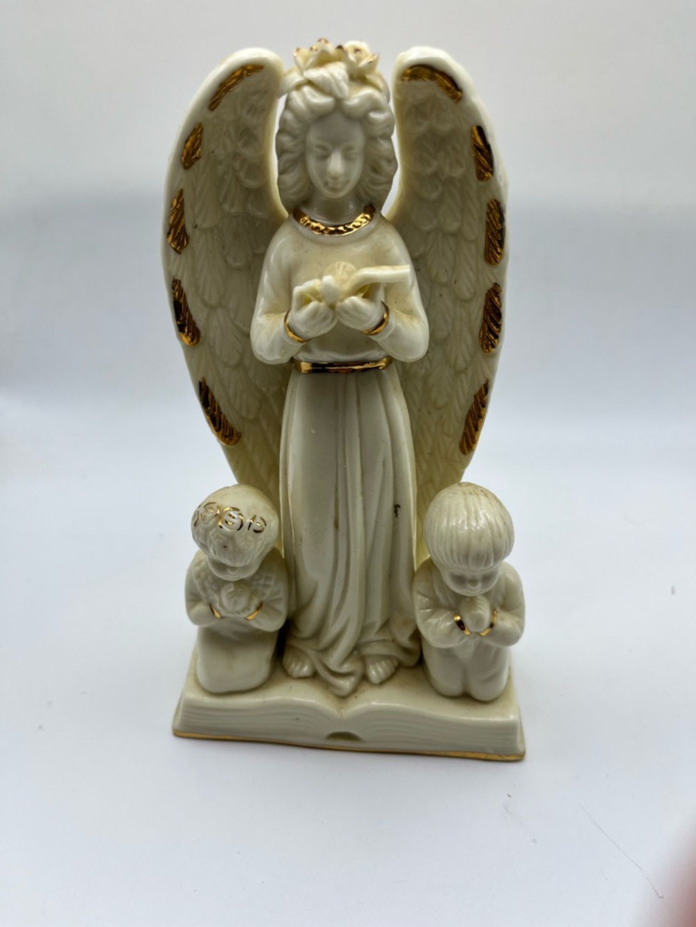 Ivory Angel Figurine with Gold Accent - Decorative Home Accent